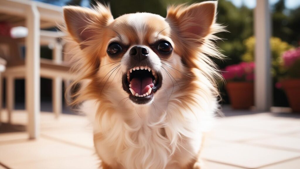 吠える　犬